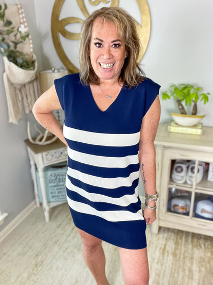 Boating Day Dress - Navy - Southern Divas Boutique