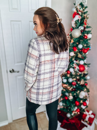 Quick To Cuddle Plaid Jacket - Southern Divas Boutique