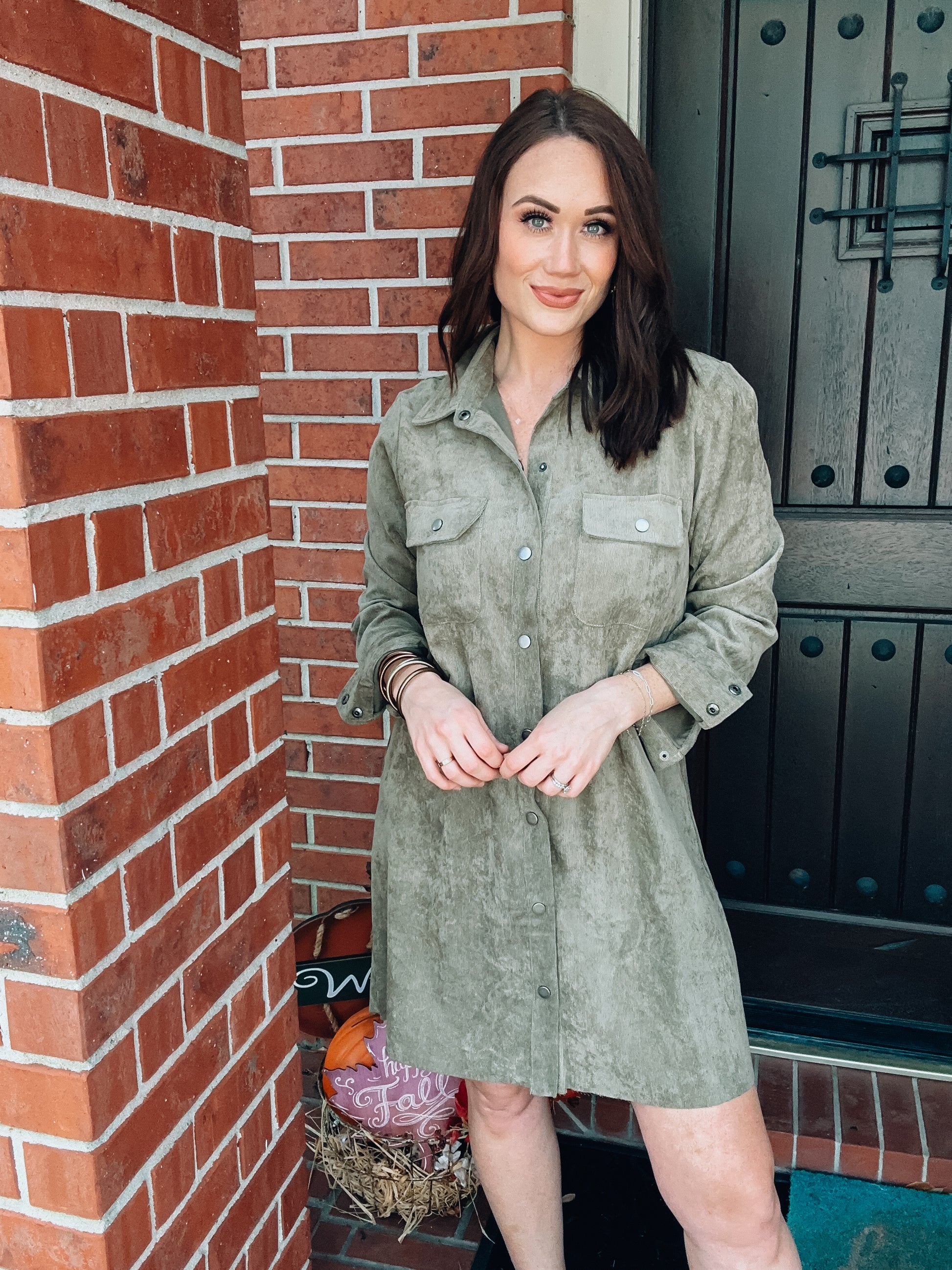 Fall Feelings Corduroy Dress - Southern Divas Boutique