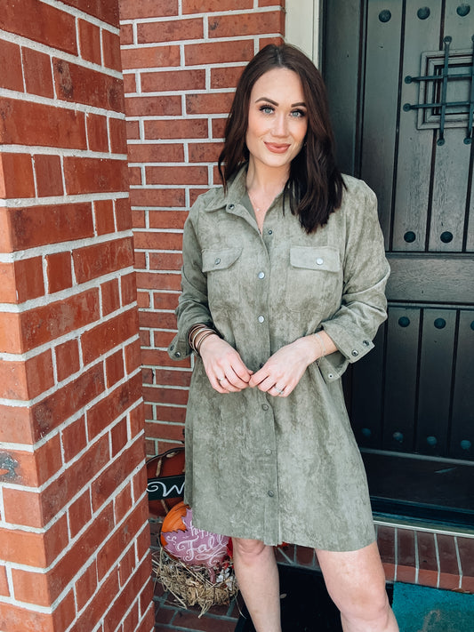 Fall Feelings Corduroy Dress - Southern Divas Boutique