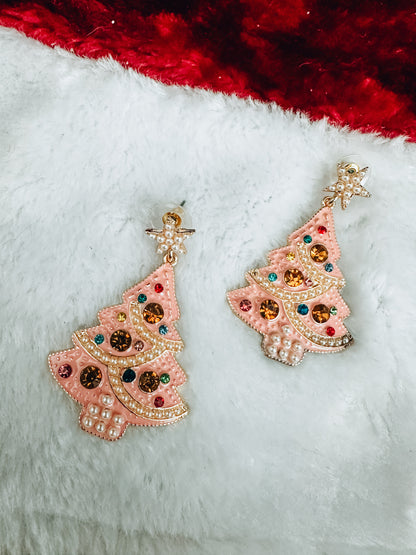 It's a Pink Christmas Earrings - Southern Divas Boutique