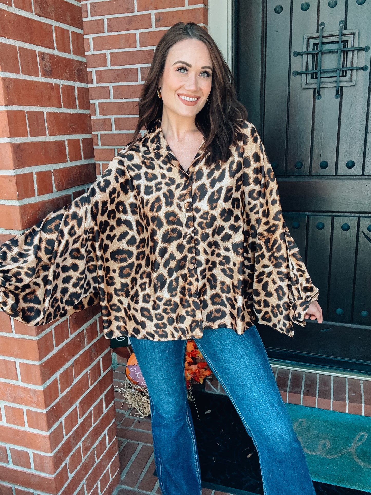 Wild Child Leopard Blouse - Southern Divas Boutique