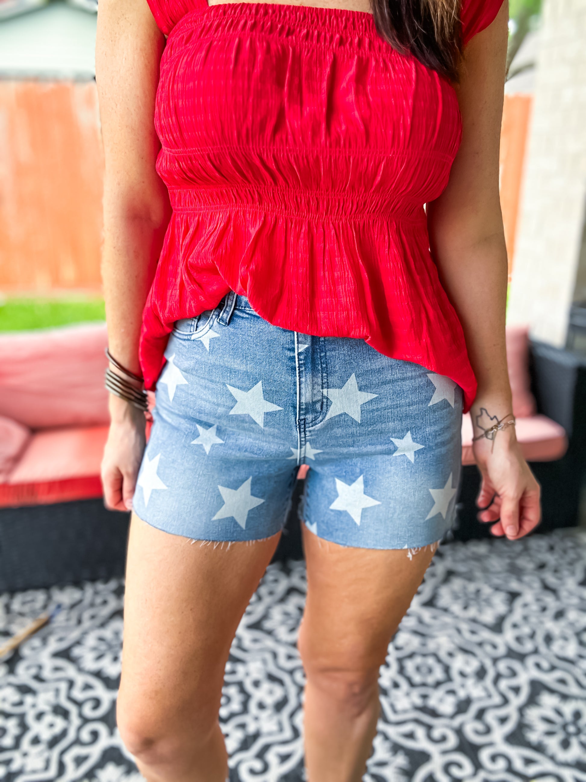 Glory Star Print Short - Southern Divas Boutique