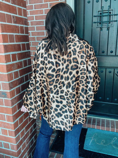 Wild Child Leopard Blouse - Southern Divas Boutique