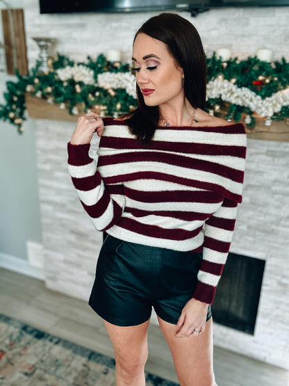 Nantucket Chill Off The Shoulder Sweater - Southern Divas Boutique