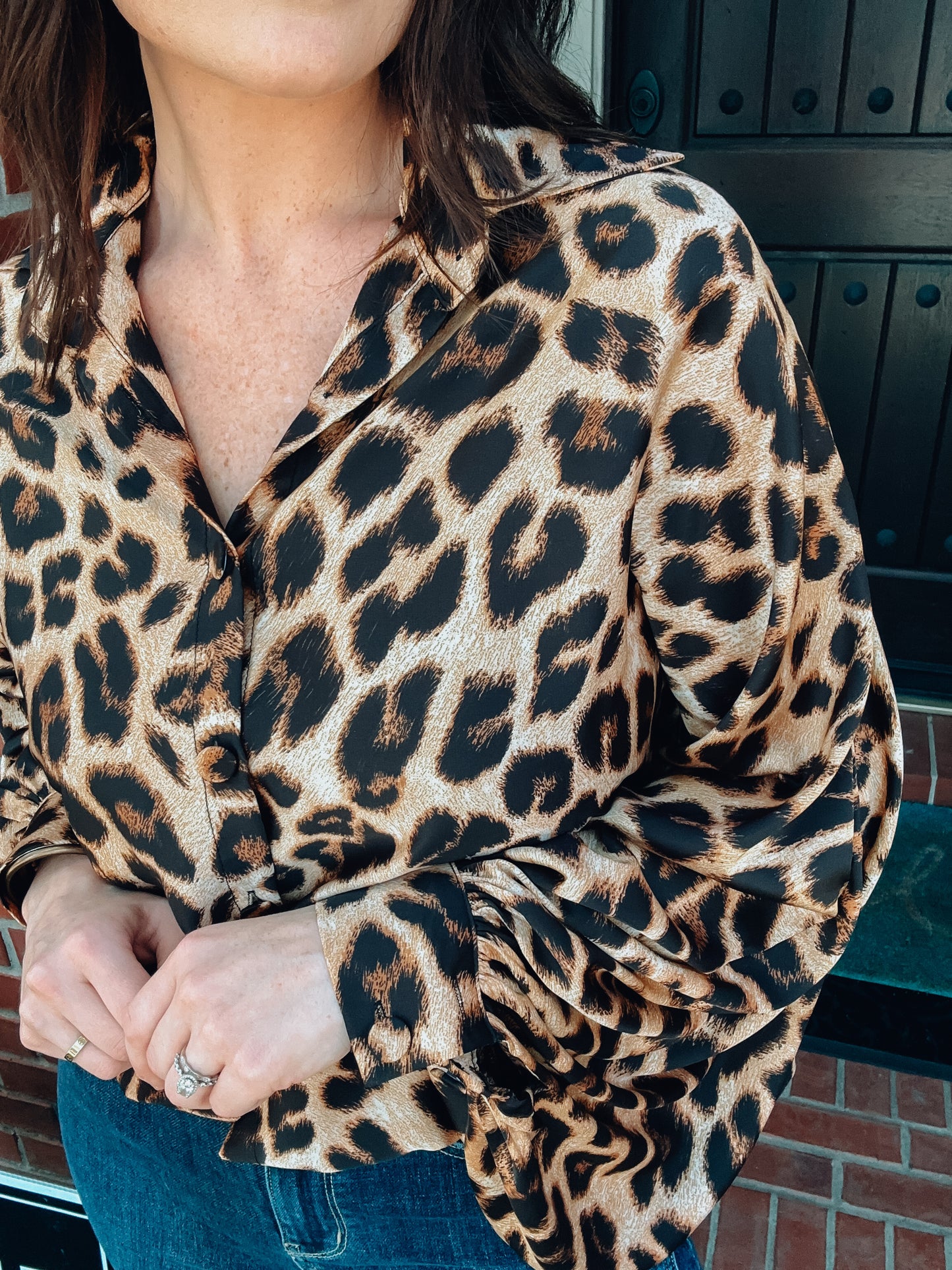 Wild Child Leopard Blouse - Southern Divas Boutique