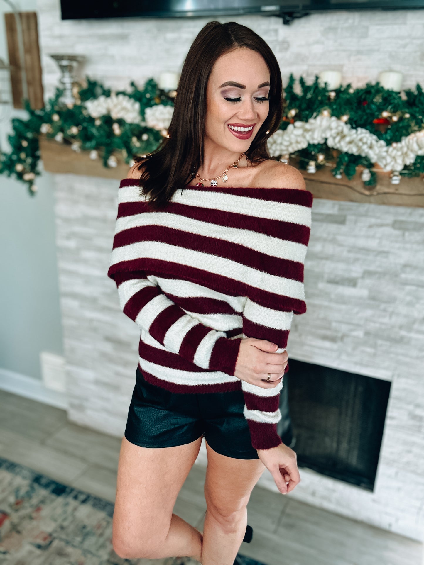 Nantucket Chill Off The Shoulder Sweater - Southern Divas Boutique