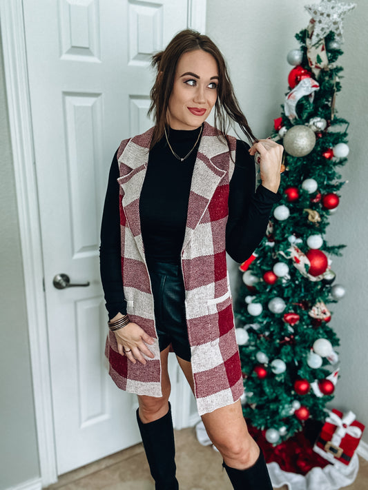 Crisp Mornings Buffalo Plaid Vest - Southern Divas Boutique