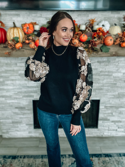 Up To Something Mock Neck Sweater - Southern Divas Boutique