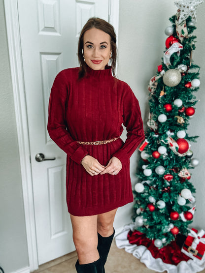 Fashionably Late Sweater Dress - Southern Divas Boutique