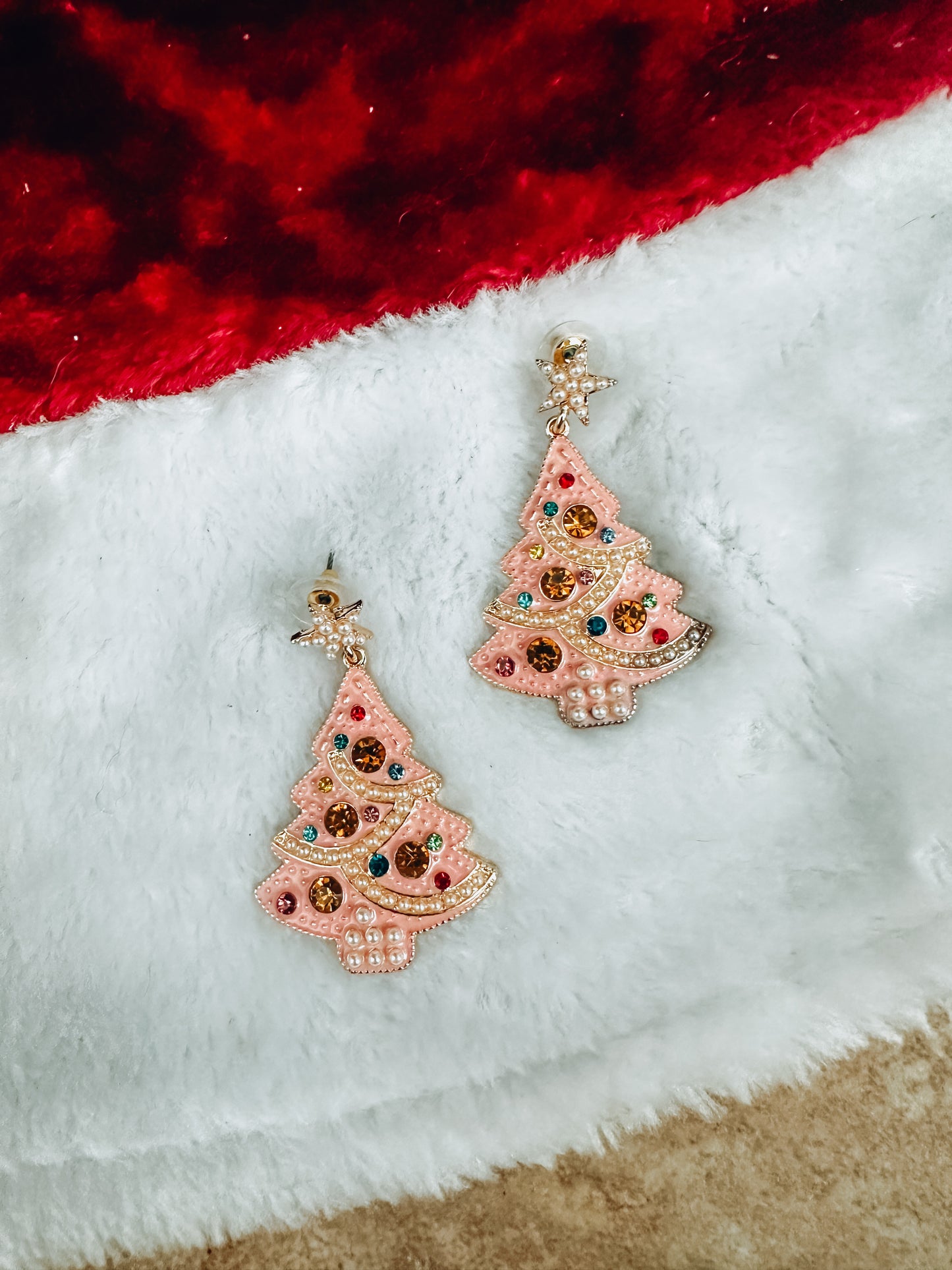 It's a Pink Christmas Earrings - Southern Divas Boutique