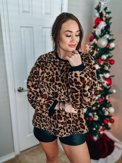 Cozy Night Leopard Sweater - Southern Divas Boutique