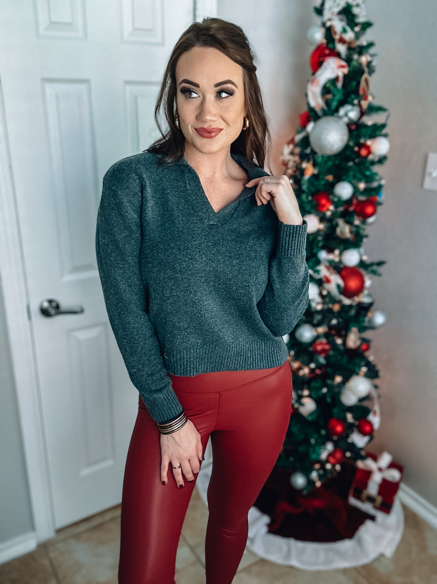 Full of Warmth Collared Sweater - Southern Divas Boutique