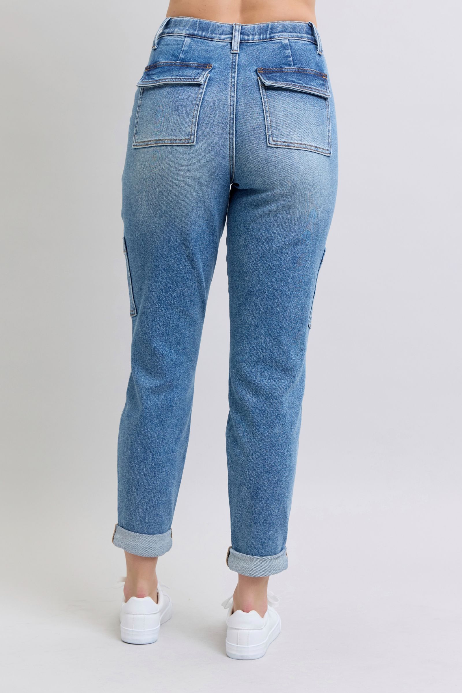 Clayton High Rise Cuffed Cargo Denim Jogger - Southern Divas Boutique