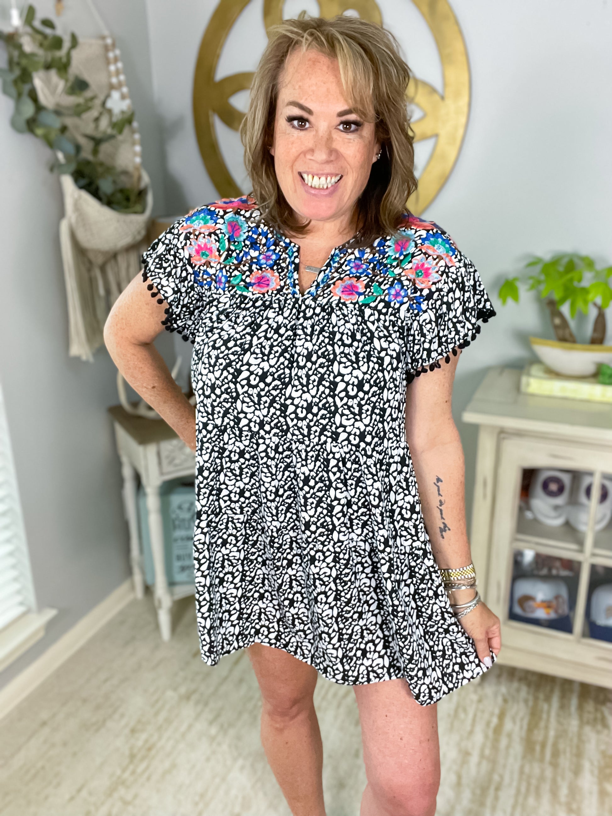 Closest Memory Short Dress - Black Mix - Southern Divas Boutique