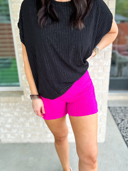 Designer Duo Shorts - Fuchsia - Southern Divas Boutique