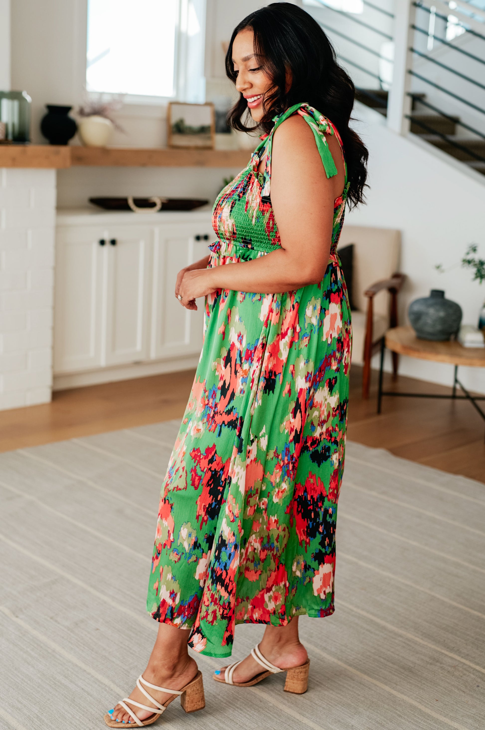 A Little While Longer Dress in Green - Southern Divas Boutique