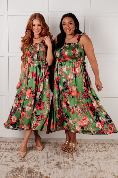 A Little While Longer Dress in Green - Southern Divas Boutique