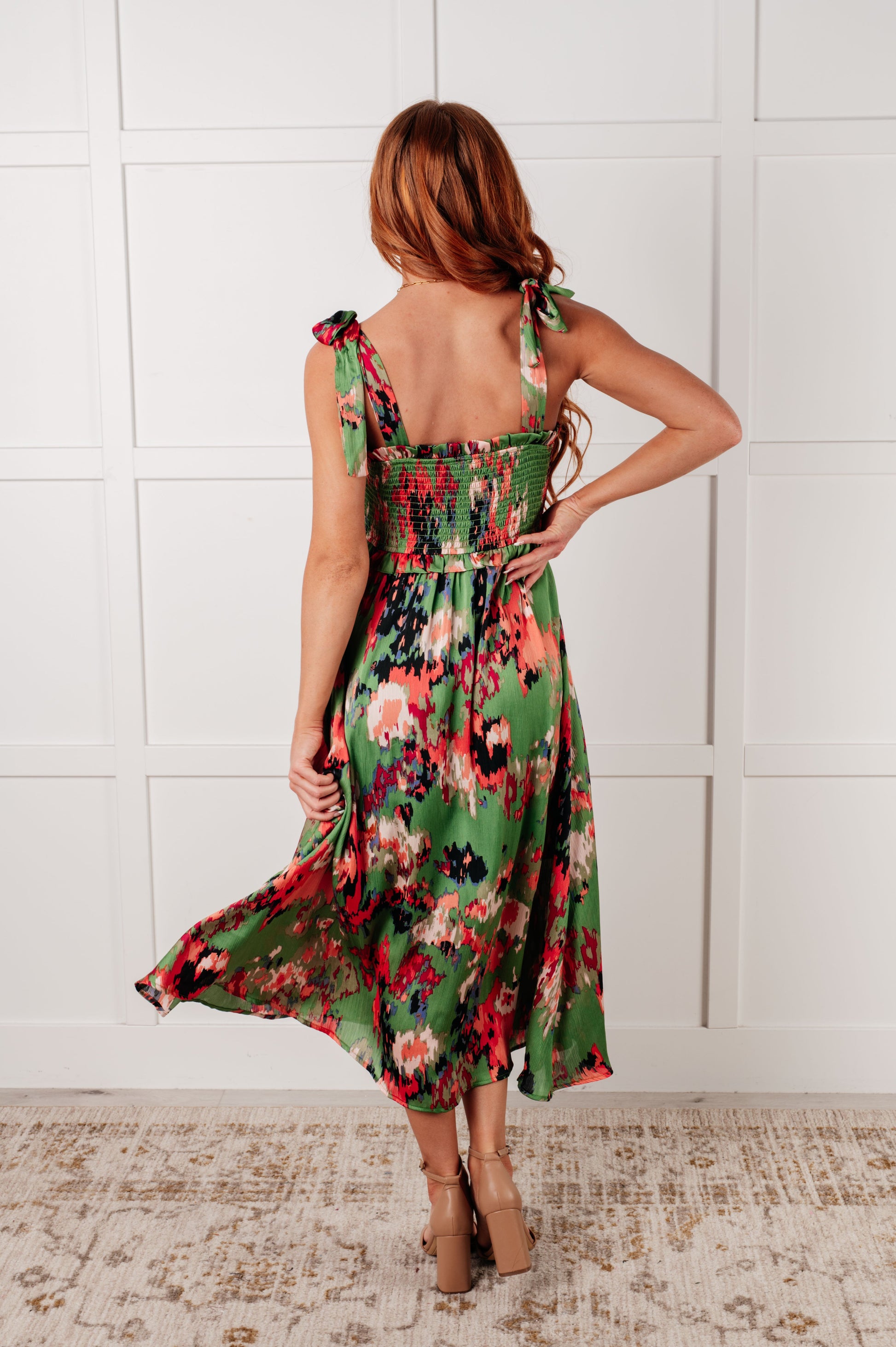 A Little While Longer Dress in Green - Southern Divas Boutique