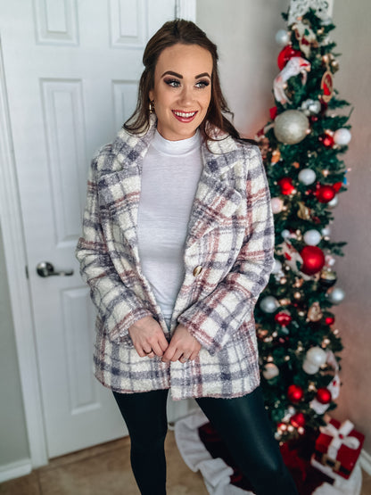 Quick To Cuddle Plaid Jacket - Southern Divas Boutique