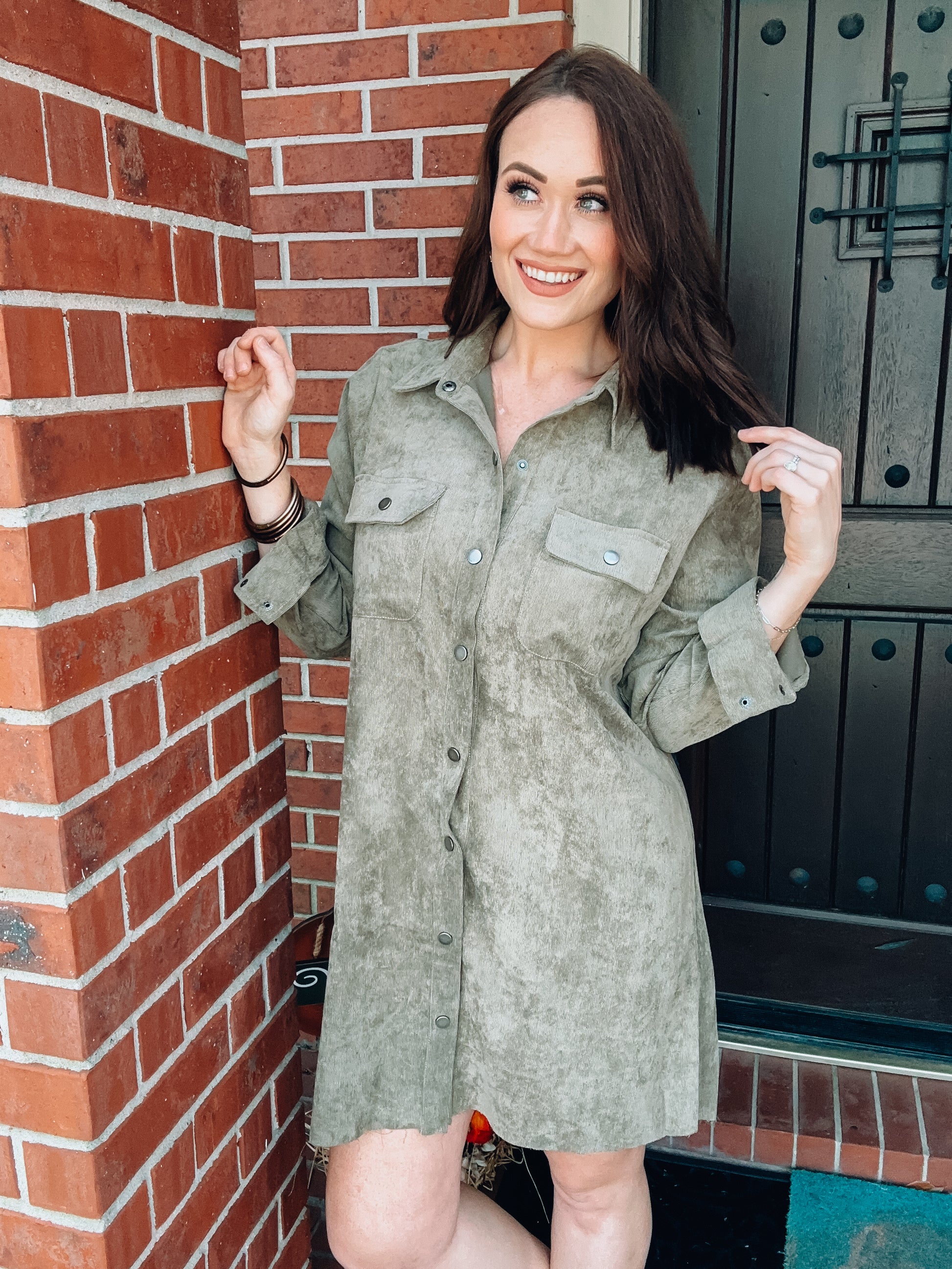 Fall Feelings Corduroy Dress - Southern Divas Boutique