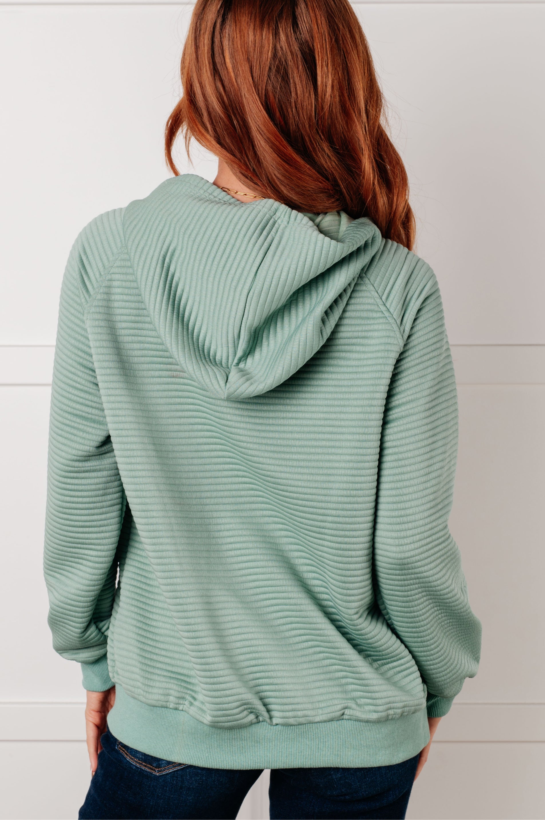 Crosswalk Textured Hoodie in Green - Southern Divas Boutique