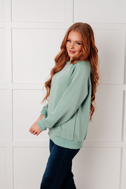 Crosswalk Textured Hoodie in Green - Southern Divas Boutique