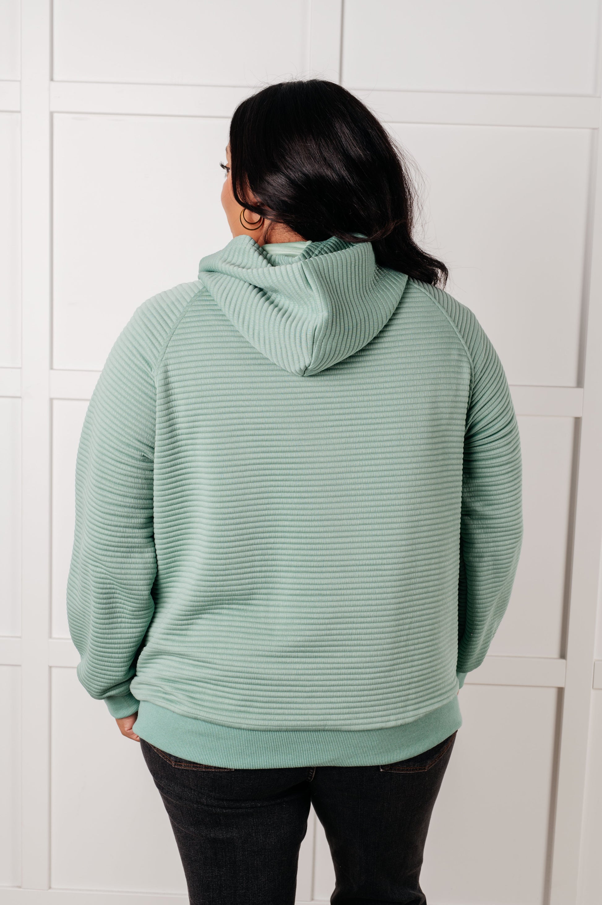 Crosswalk Textured Hoodie in Green - Southern Divas Boutique