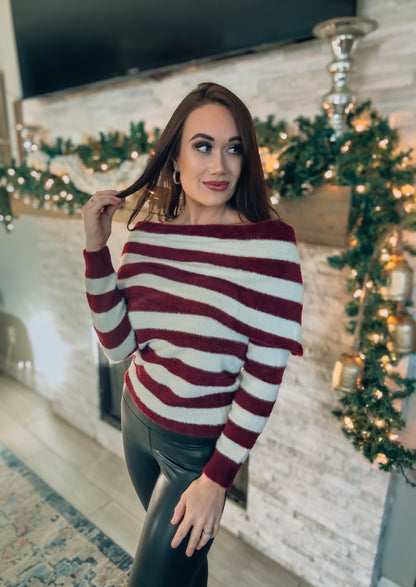 Nantucket Chill Off The Shoulder Sweater - Southern Divas Boutique