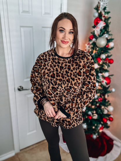 Cozy Night Leopard Sweater - Southern Divas Boutique