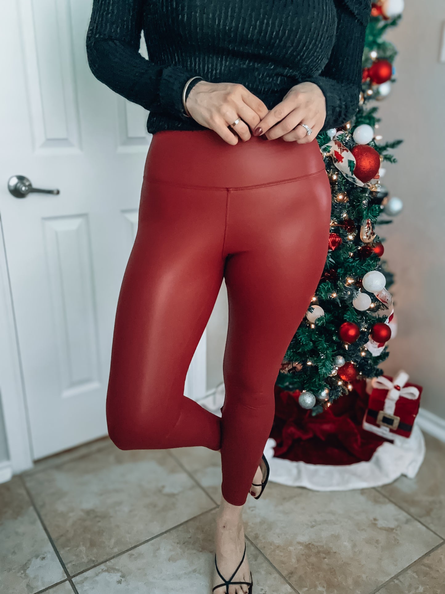 Stay Out All Night Faux Leather Leggings - Red - Southern Divas Boutique