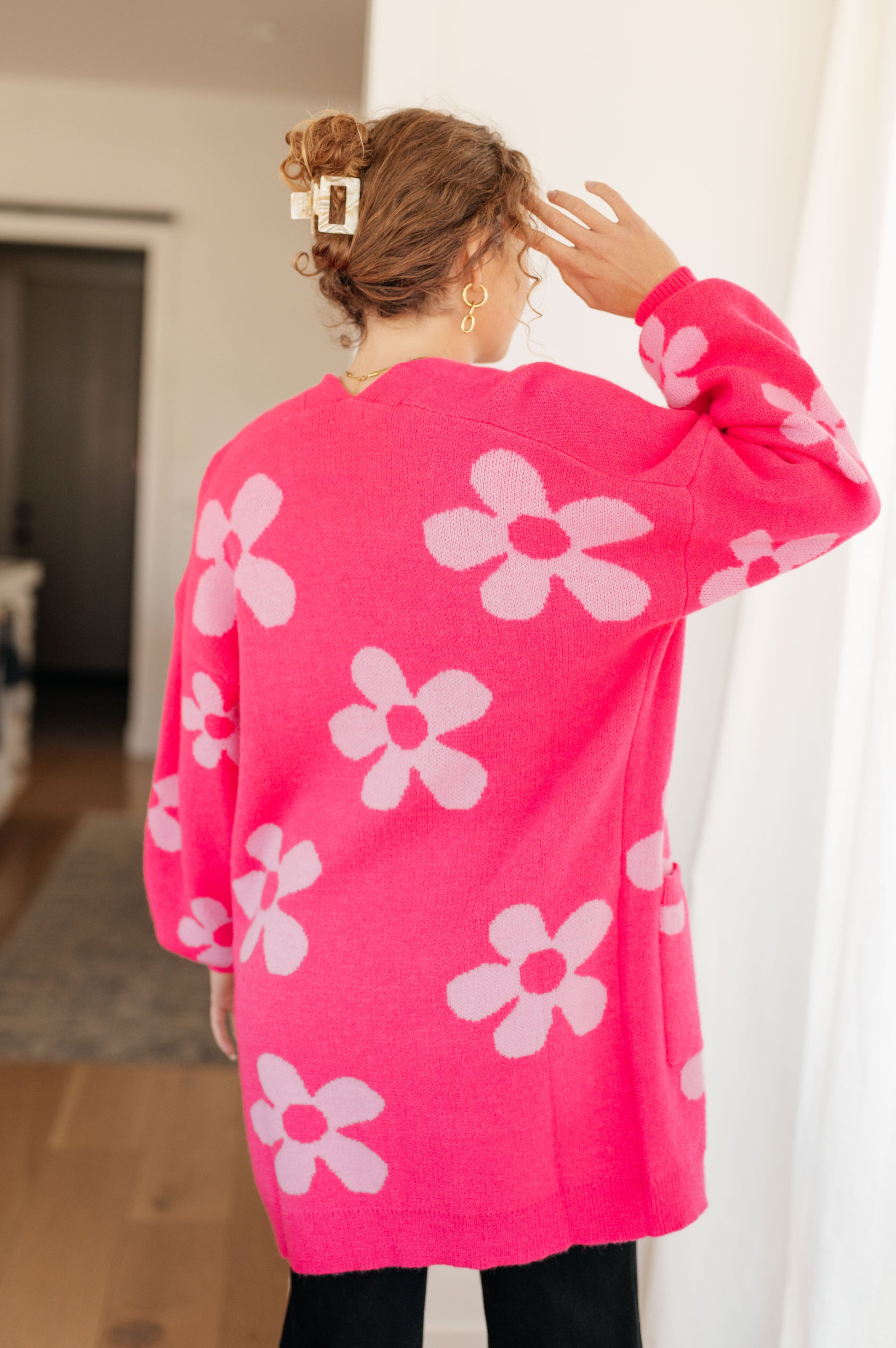 Enough Anyways Floral Cardigan in Pink - Southern Divas Boutique