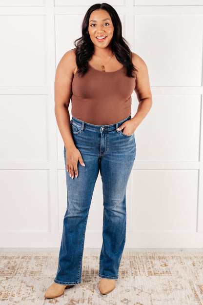 Hannah Mid Rise Thermal Bootcut Jeans - Southern Divas Boutique