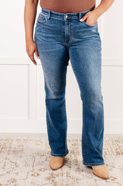 Hannah Mid Rise Thermal Bootcut Jeans - Southern Divas Boutique