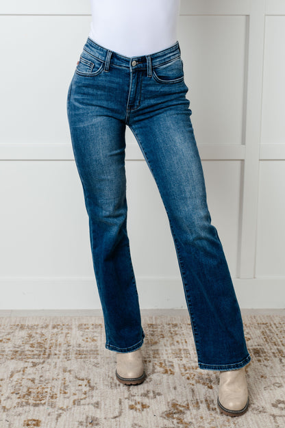 Hannah Mid Rise Thermal Bootcut Jeans - Southern Divas Boutique