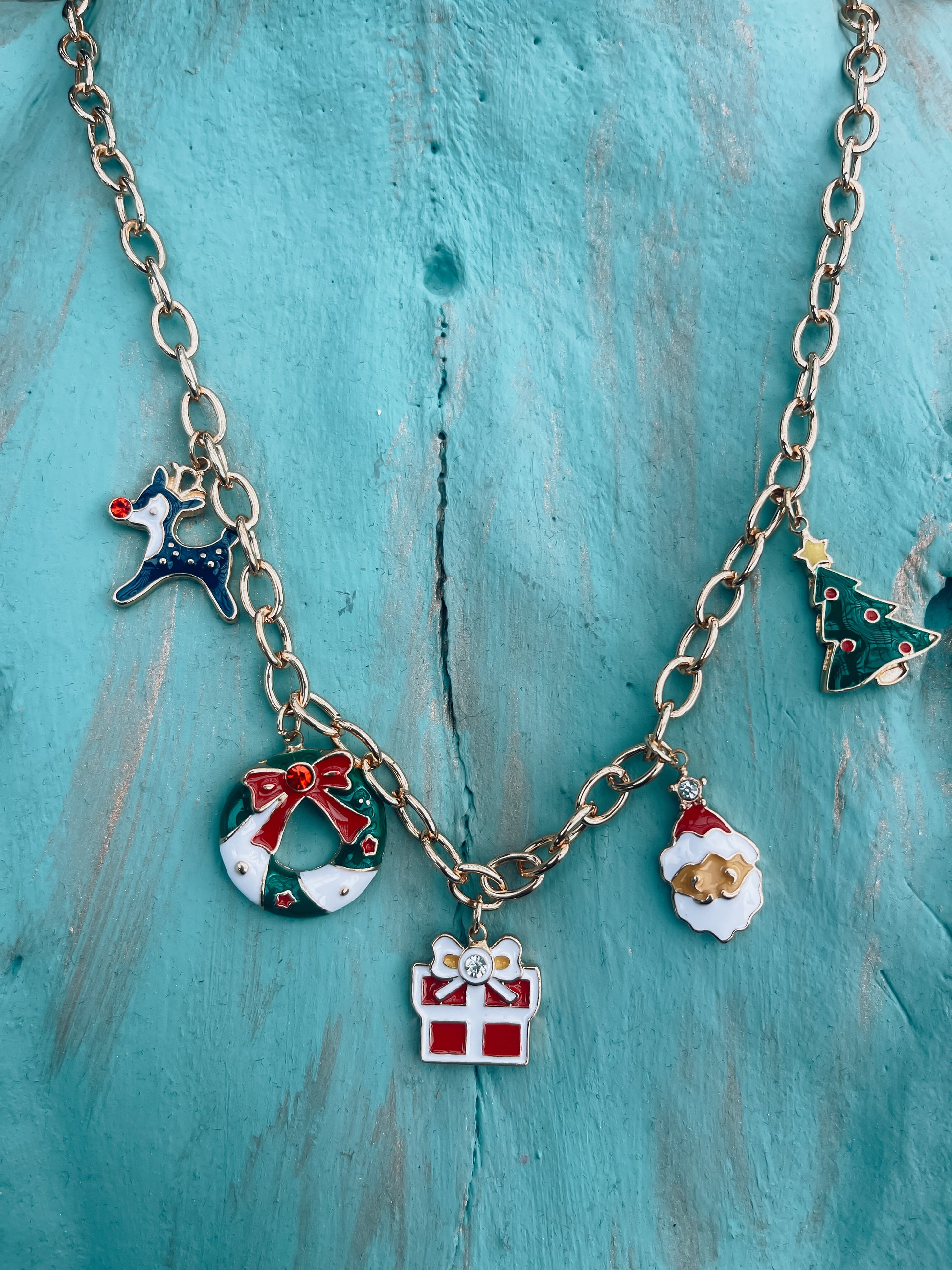 Christmas Charm Necklace - Southern Divas Boutique