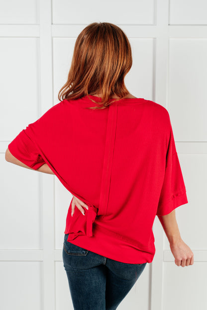 I'll Never Forget Ribbed Dolman Sleeve Top in Red - Southern Divas Boutique