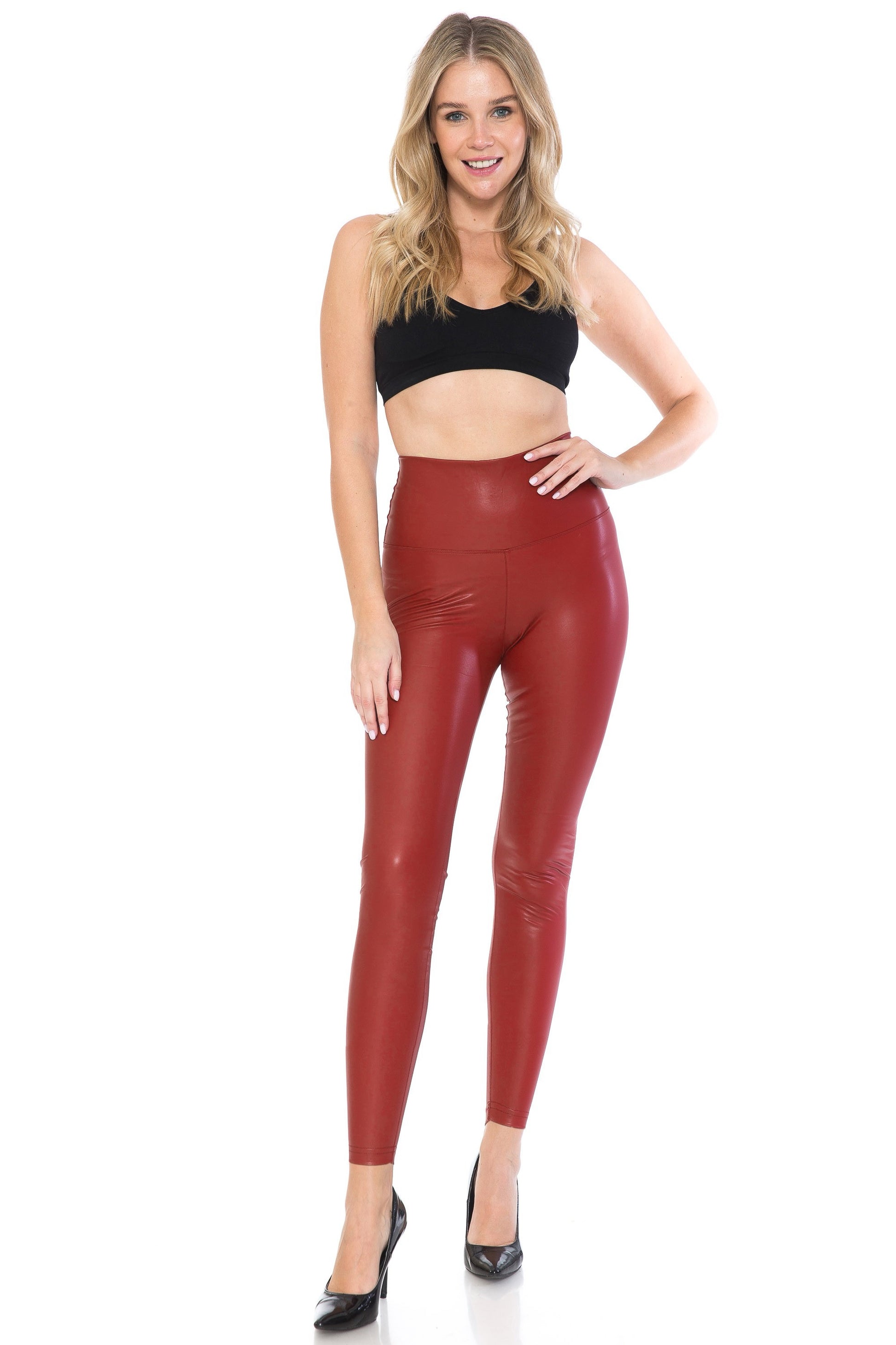 Stay Out All Night Faux Leather Leggings - Red - Southern Divas Boutique