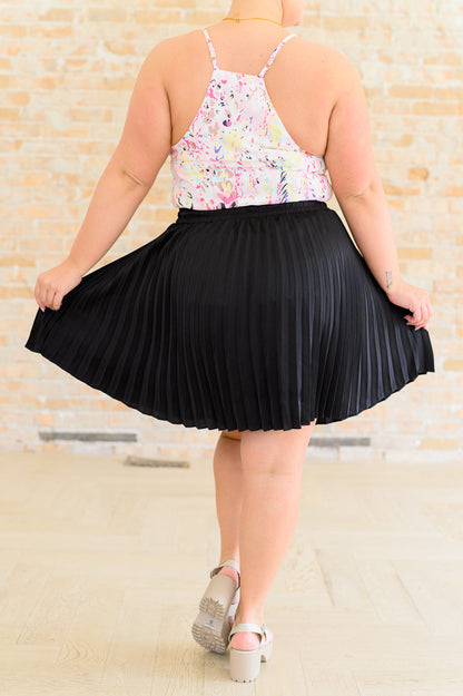 Just a Flirt Pleated Skirt in Black - Southern Divas Boutique