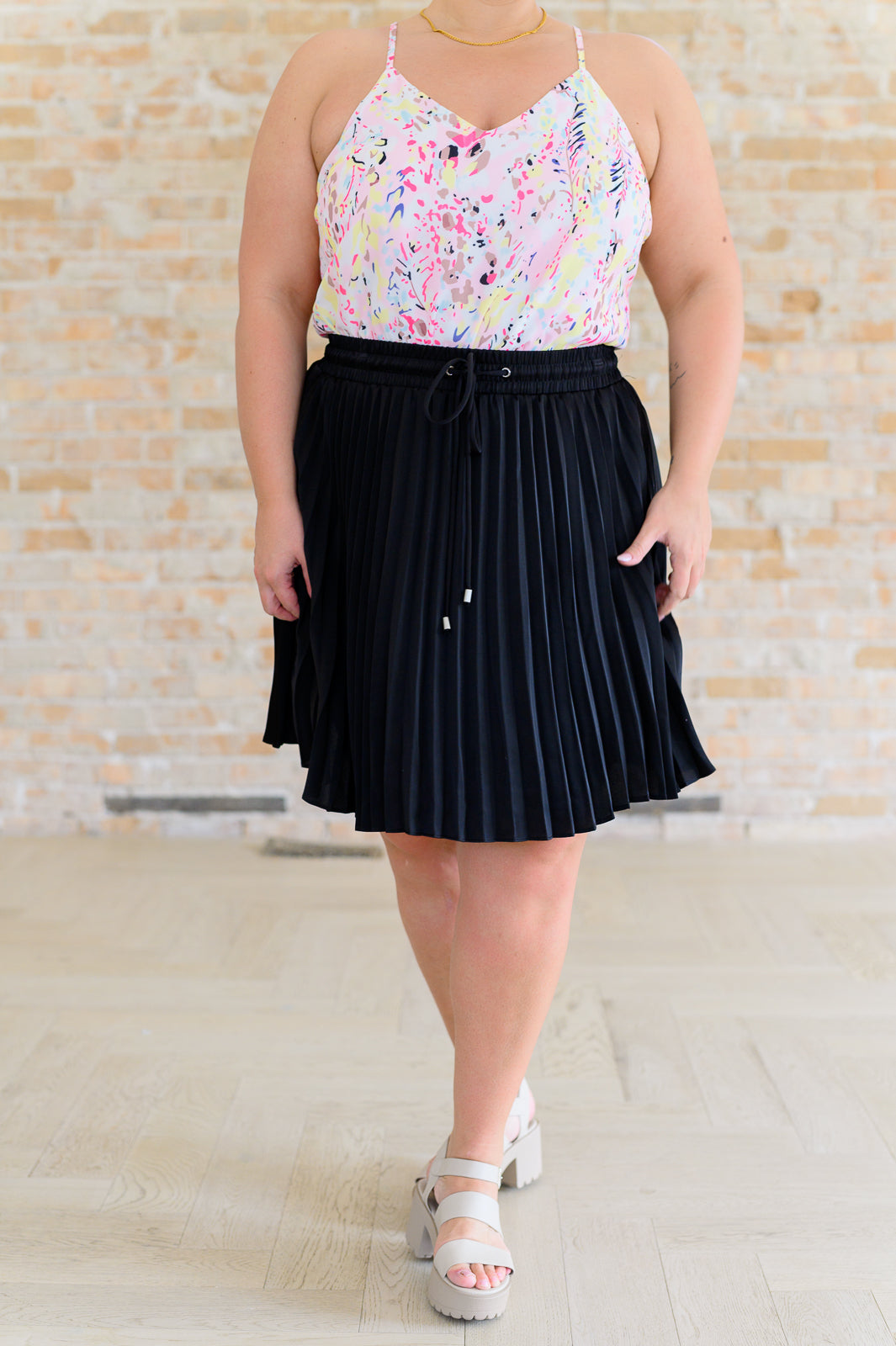 Just a Flirt Pleated Skirt in Black - Southern Divas Boutique