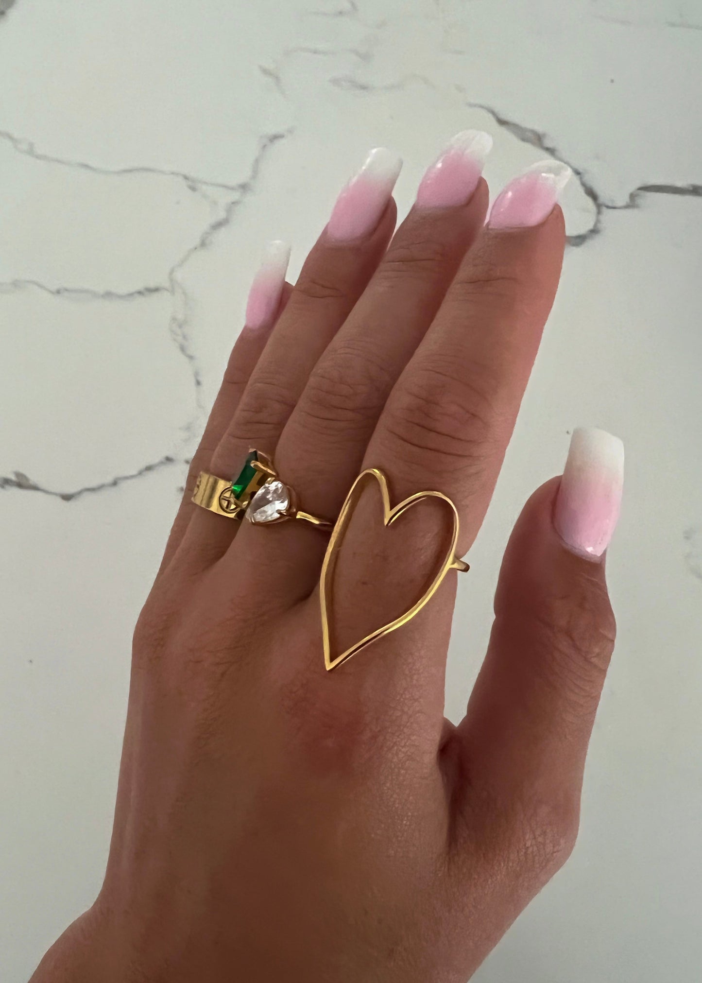 GOLD HEART RING - Southern Divas Boutique